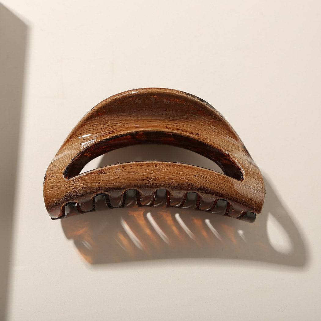 Beau - Glossy PS Curved Hollow Design Claw Clip