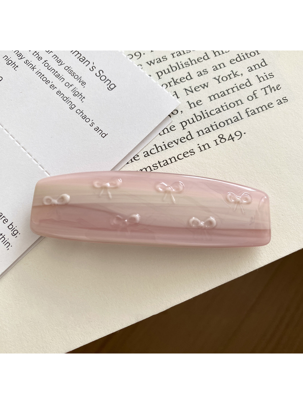 Beau - Bow Detail Acetate Spring Hair Clip