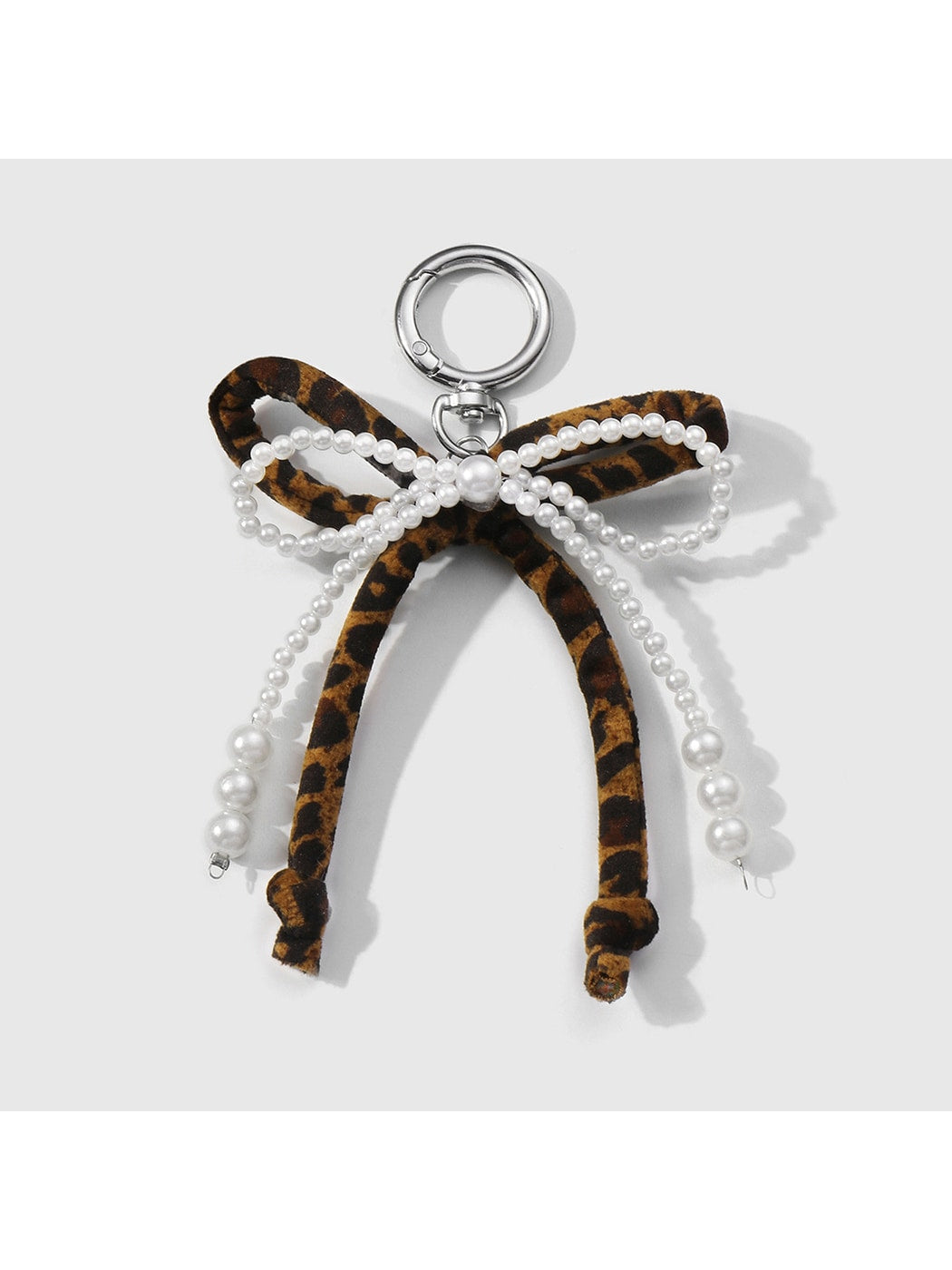 Keypus - Y2K Style Beaded Bow Pendant Alloy Keychain