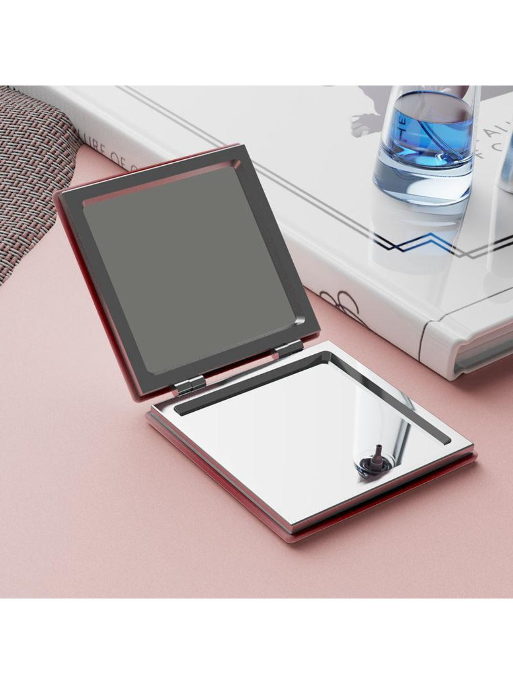 Mirroray - Minimalist Red Square Compact Mirror