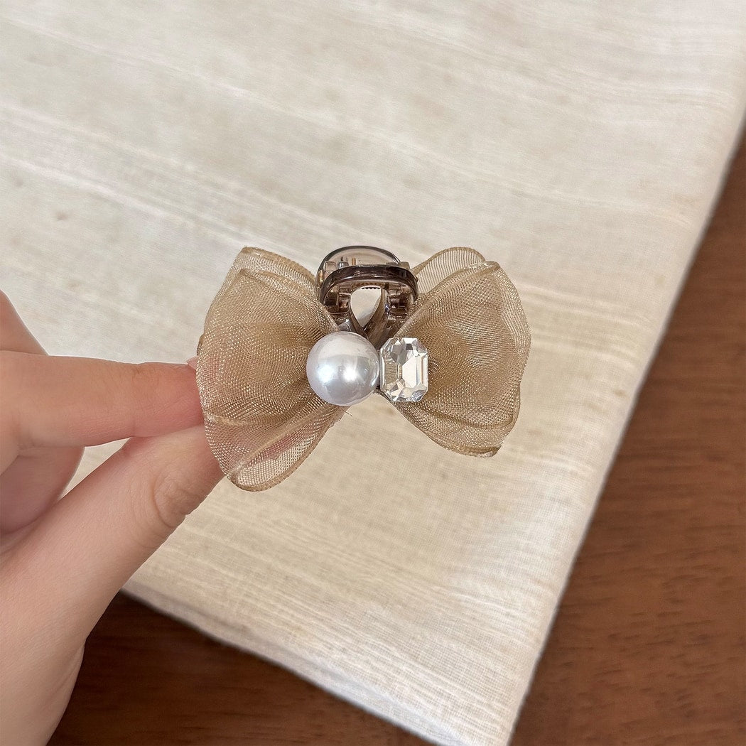 Beau - Women's Sheer Bow Decorative Hair Claw Clip