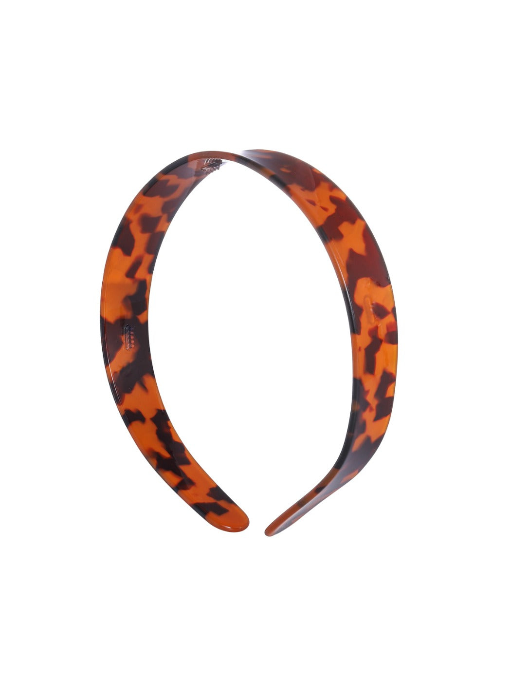 Top view of leopard print headband highlighting the twisted knot design