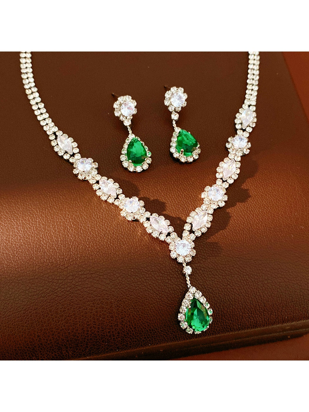 Nozari - Light Luxury Drop Necklace and Stud Earrings