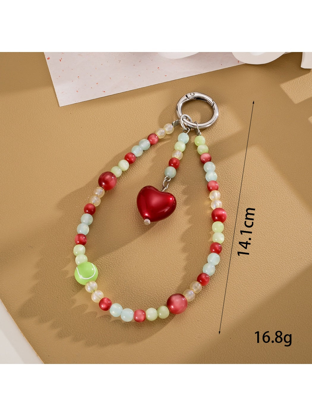 Keypus - Sweet Acrylic Bead Alloy Pendant Phone Charm