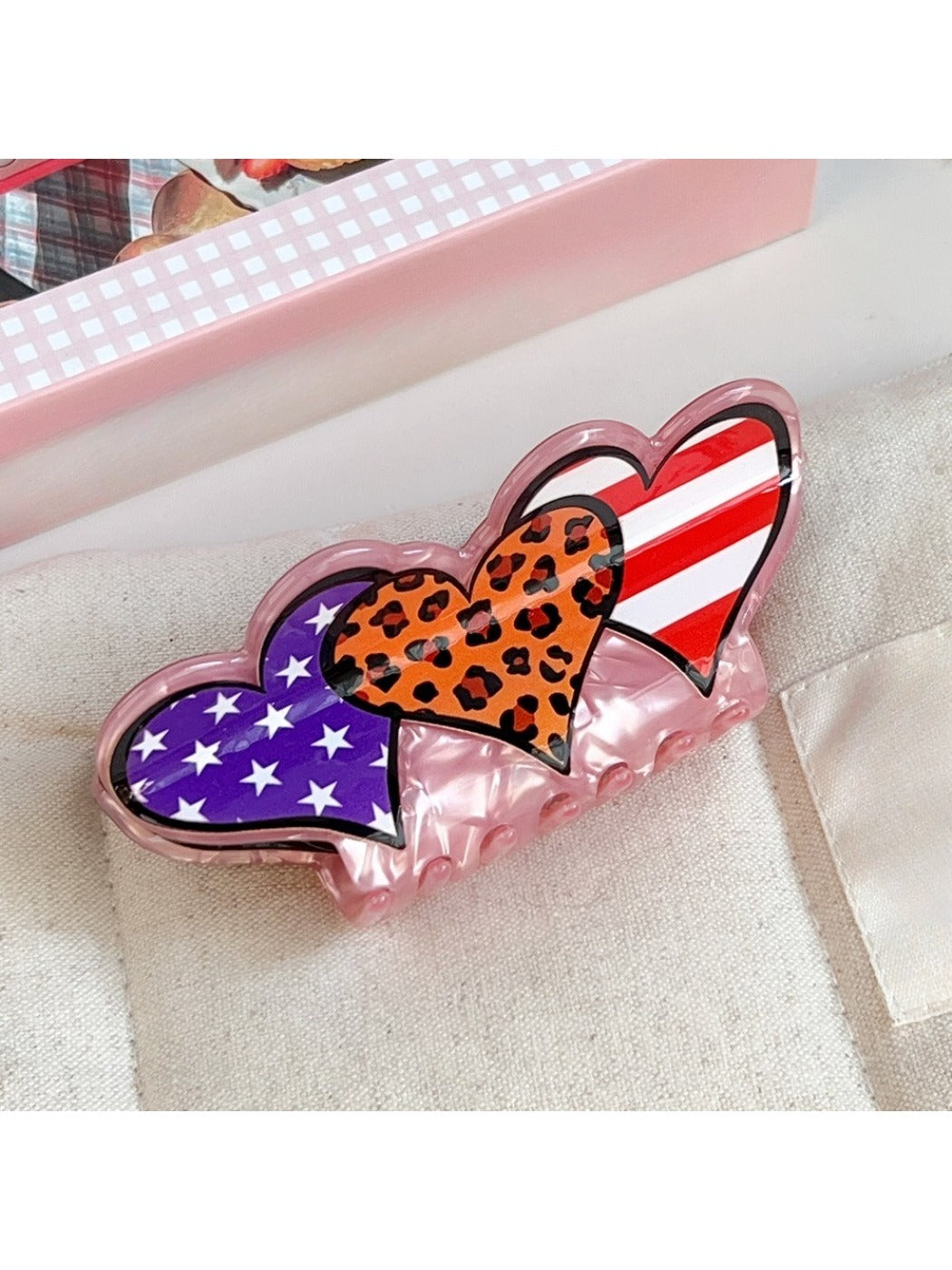 Beau - Valentine's Day Pink Heart Hair Clips