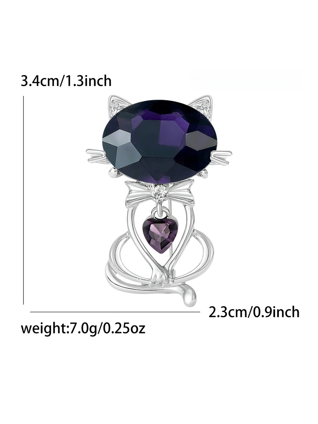 Brovia - Simple Cat Pendant Alloy Brooch Pin