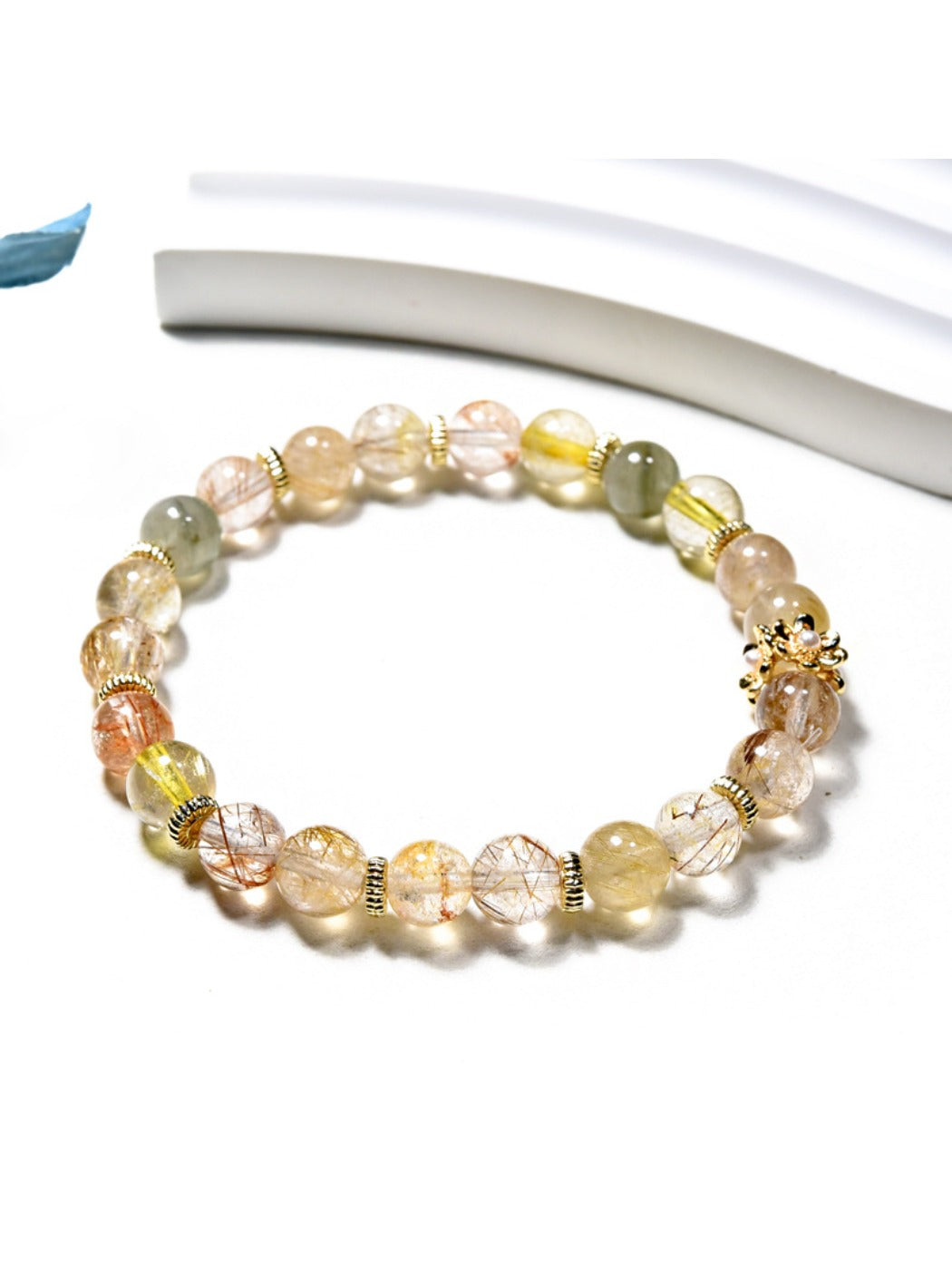 Lovra bracelet worn on wrist featuring vibrant multicolored crystal beads