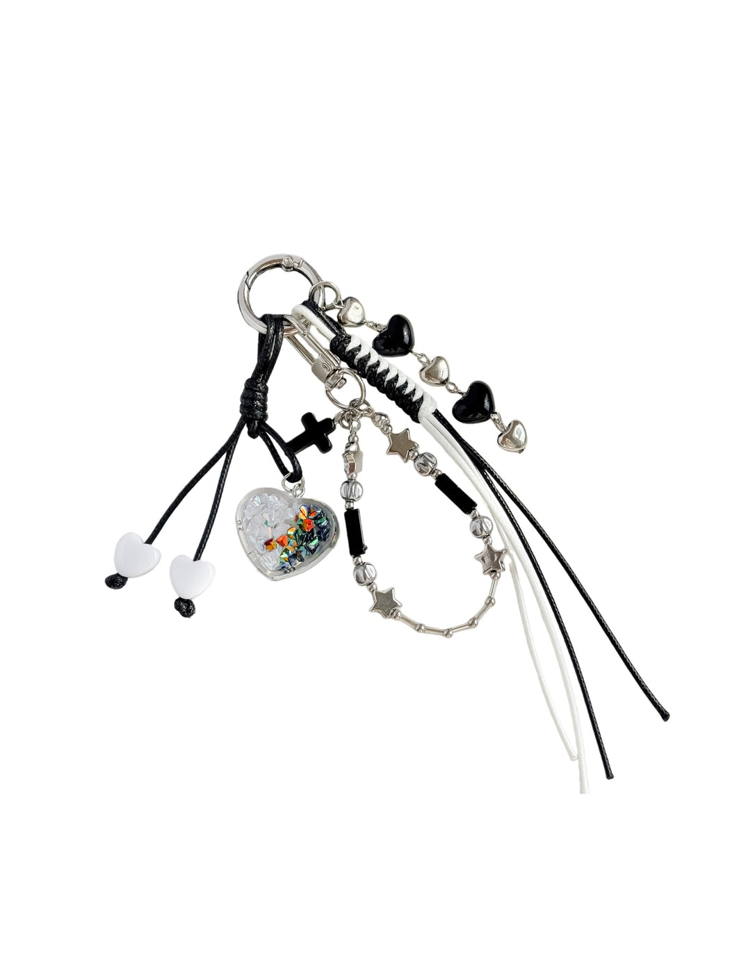 Keypus - Beaded Woven Heart Bag Charm Keychain
