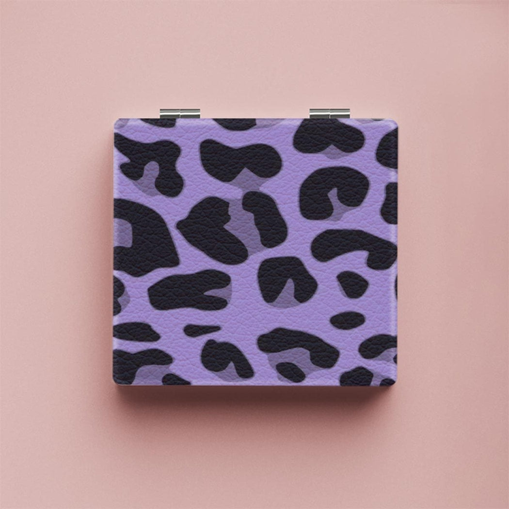 Mirroray - Leopard Print PU Foldable Makeup Mirror