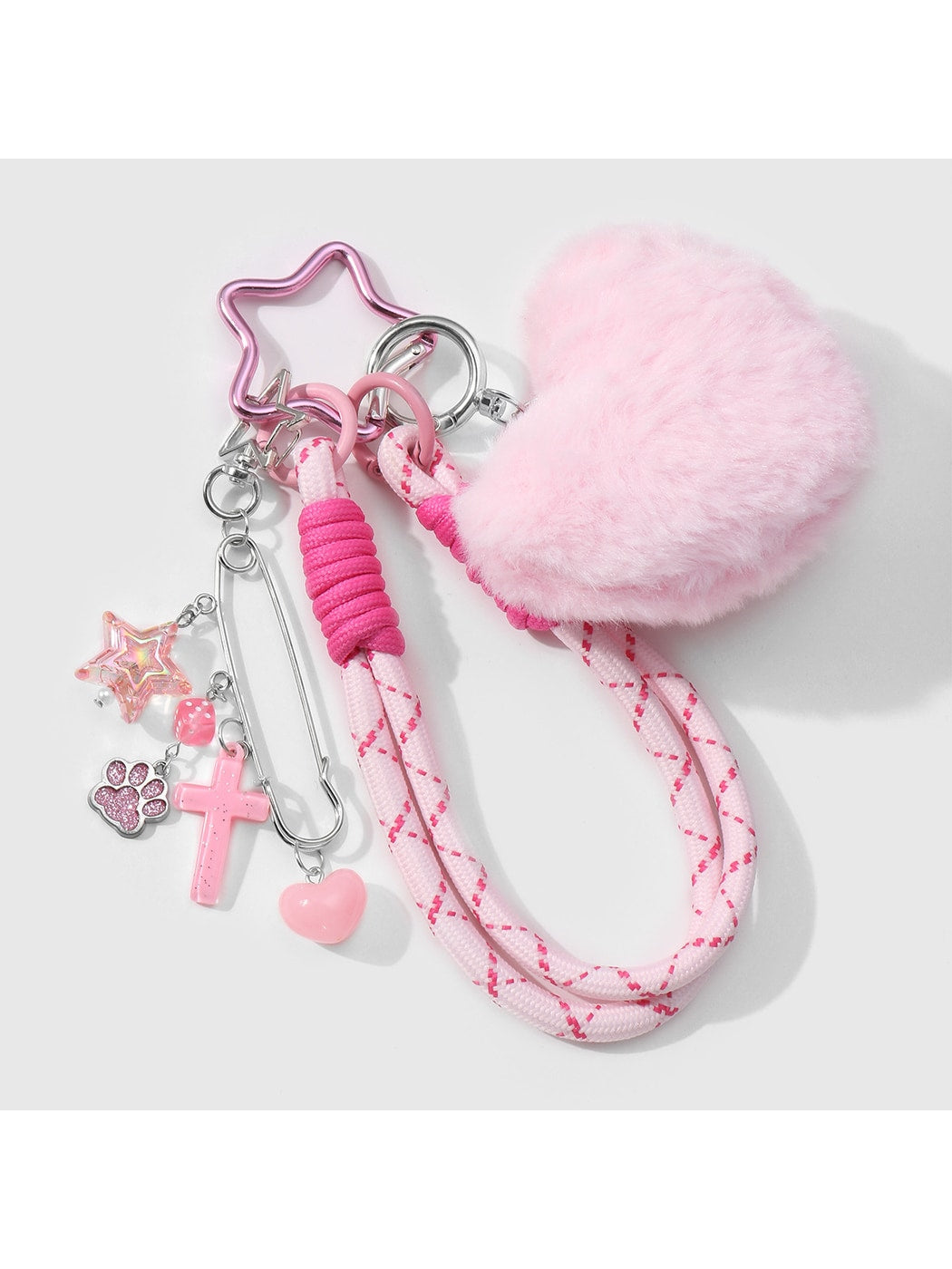 Keypus - Y2K Plush Heart Bow Charm Keychain Bag Charm