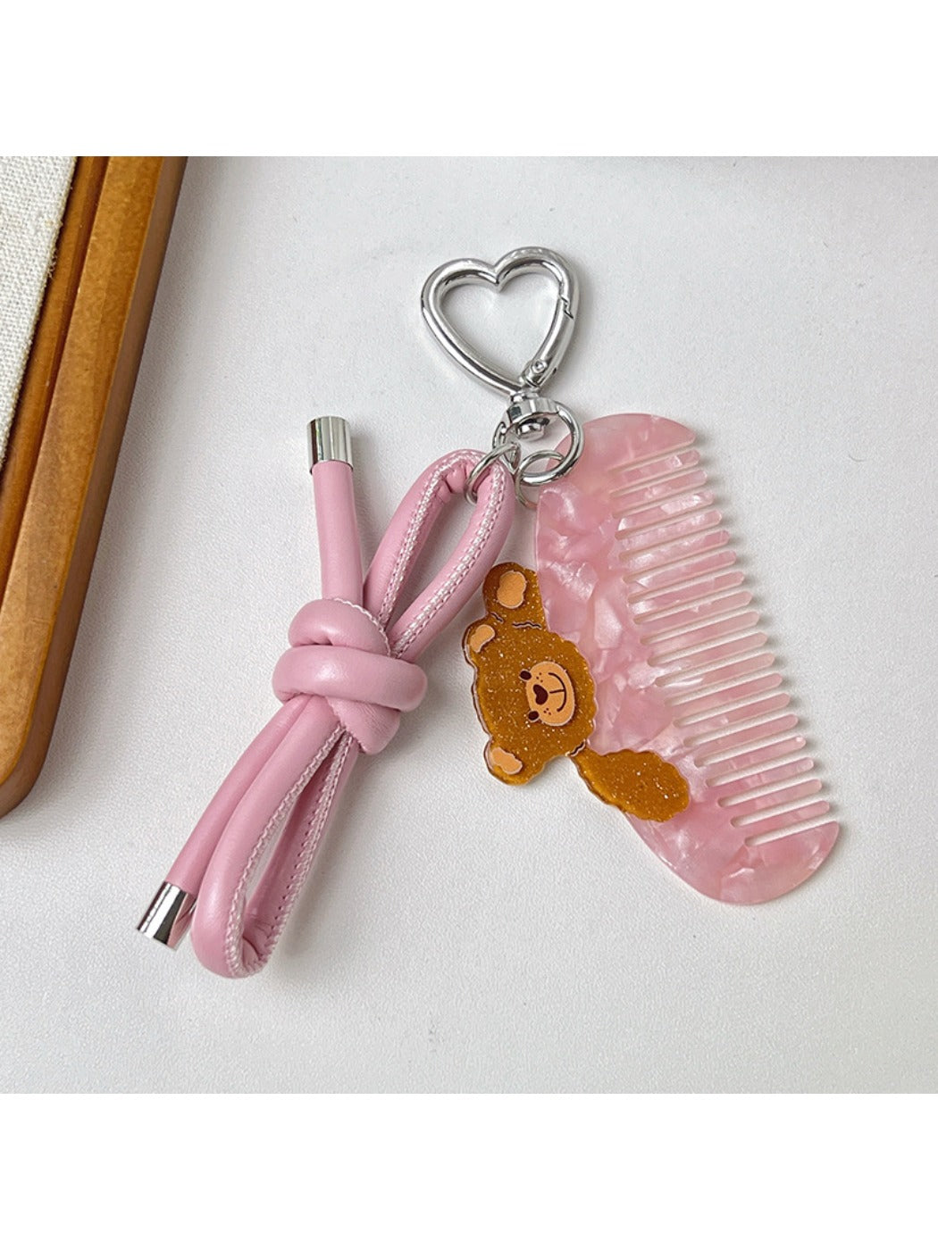 Keypus - Bow Animal Print Comb Keychain