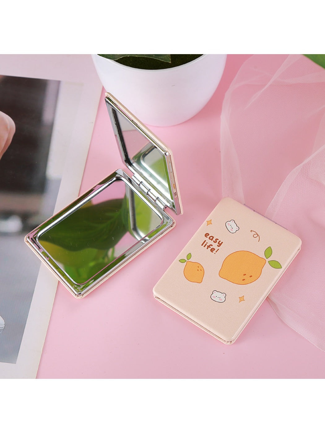 Mirroray - Fruit Pattern Rectangular Folding Mirror Portable