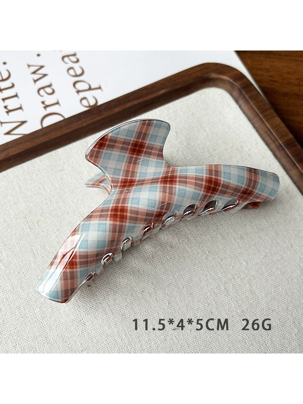 Beau - Modern Minimalist Plaid Hair Claw Clip