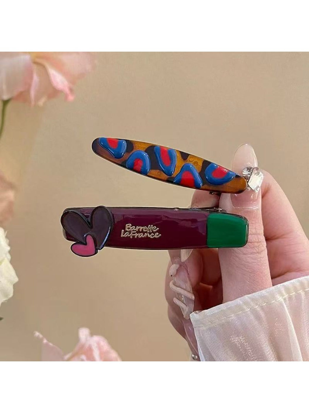 Beau - Color-Block Heart Hair Clip