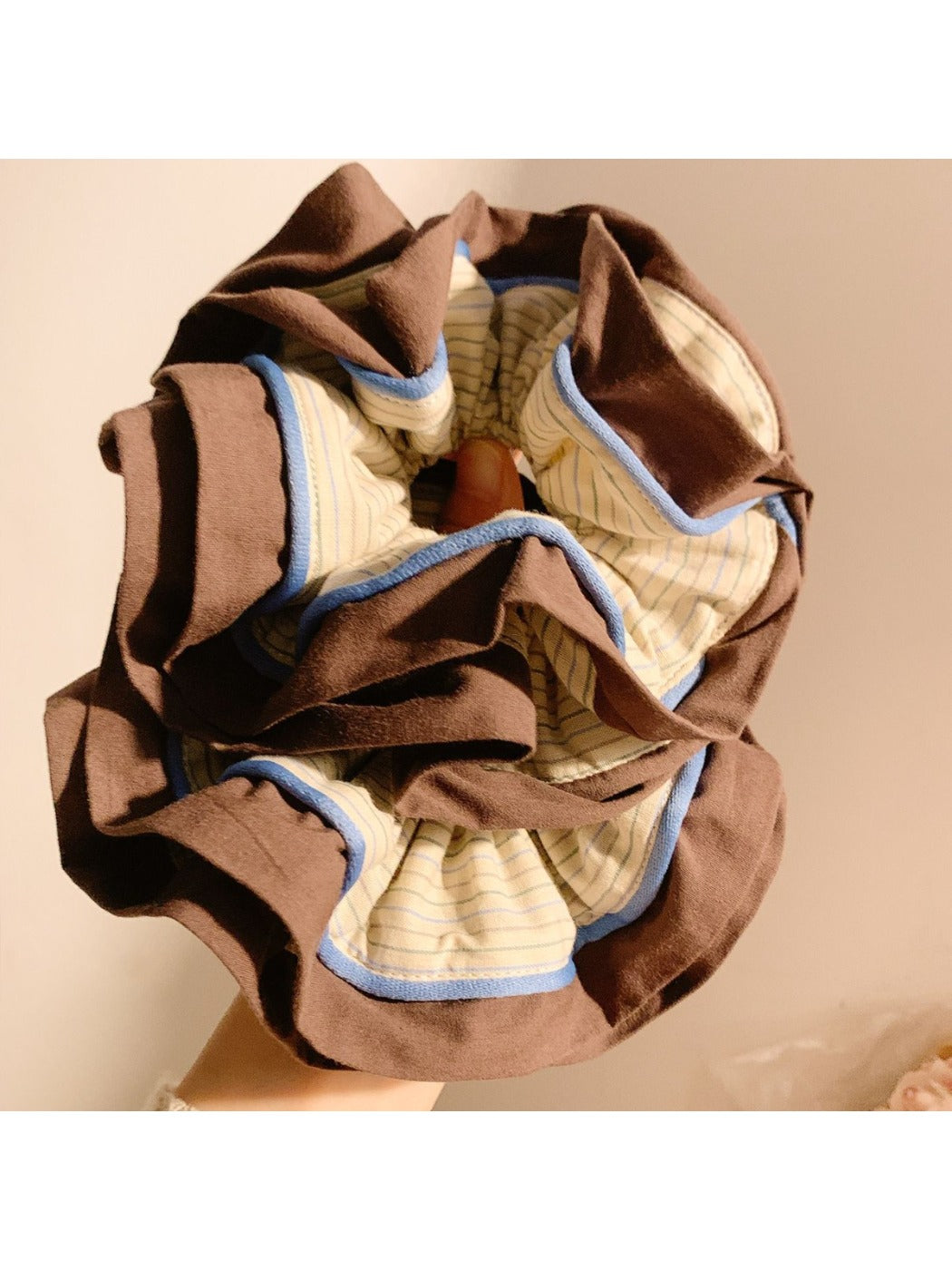 Gifty - Colorblock Striped Double Layer Scrunchie