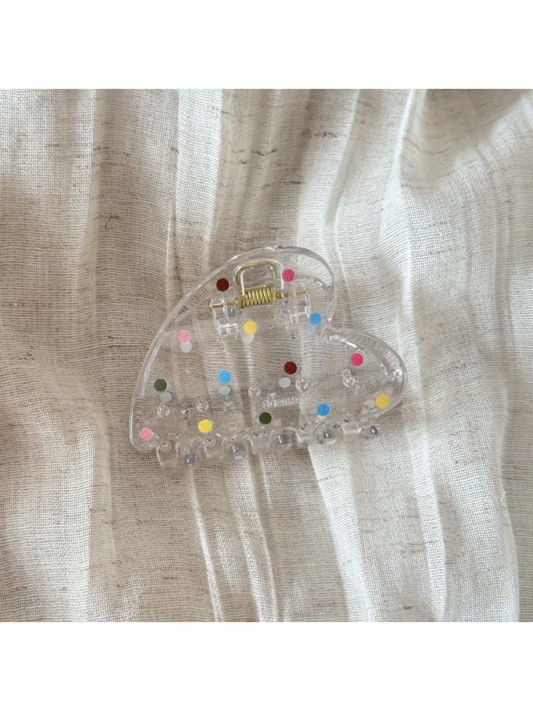 Beau - Acrylic Polka Dot Bow Geometric Claw Clip