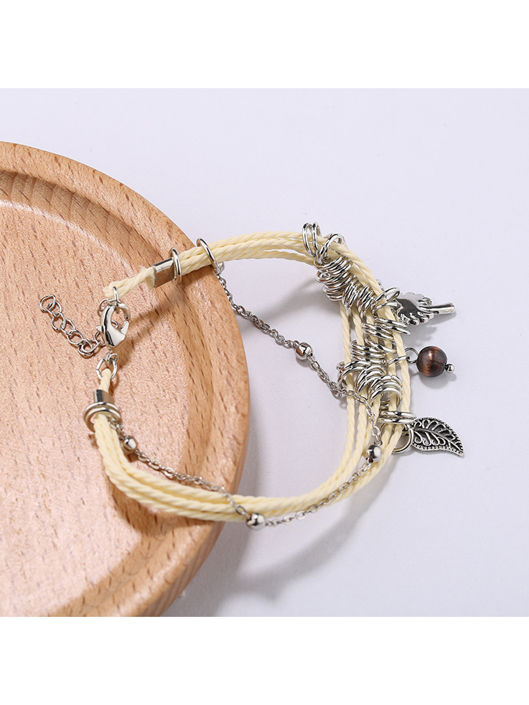Lovra - Bohemian Leaf Beaded Layered Bracelet