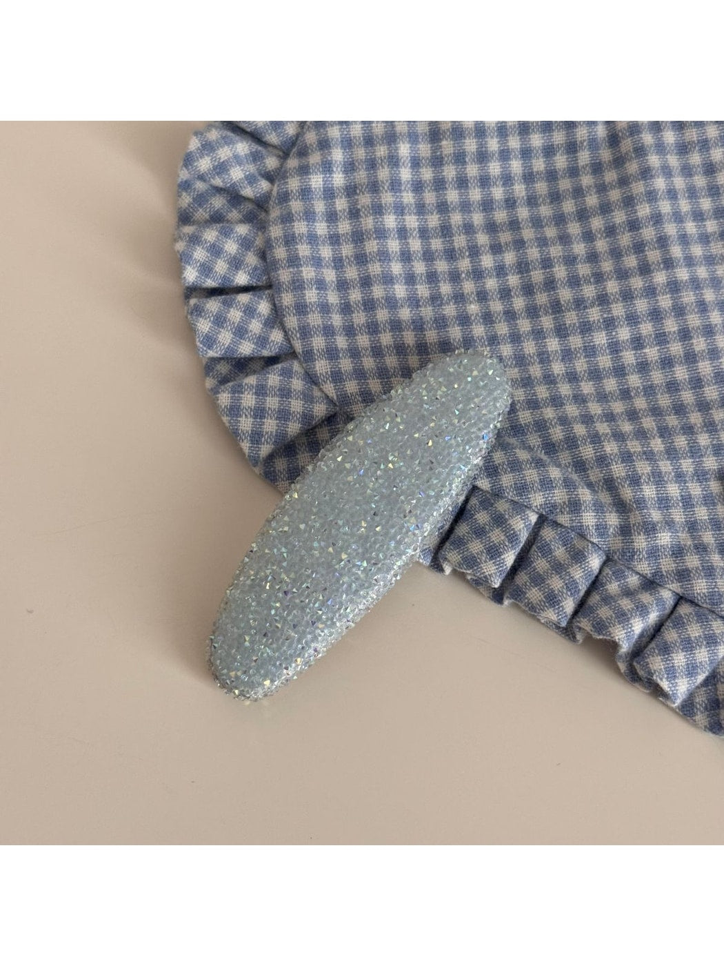 Beau - Mixed Material Textured Oval Side Hair Clip