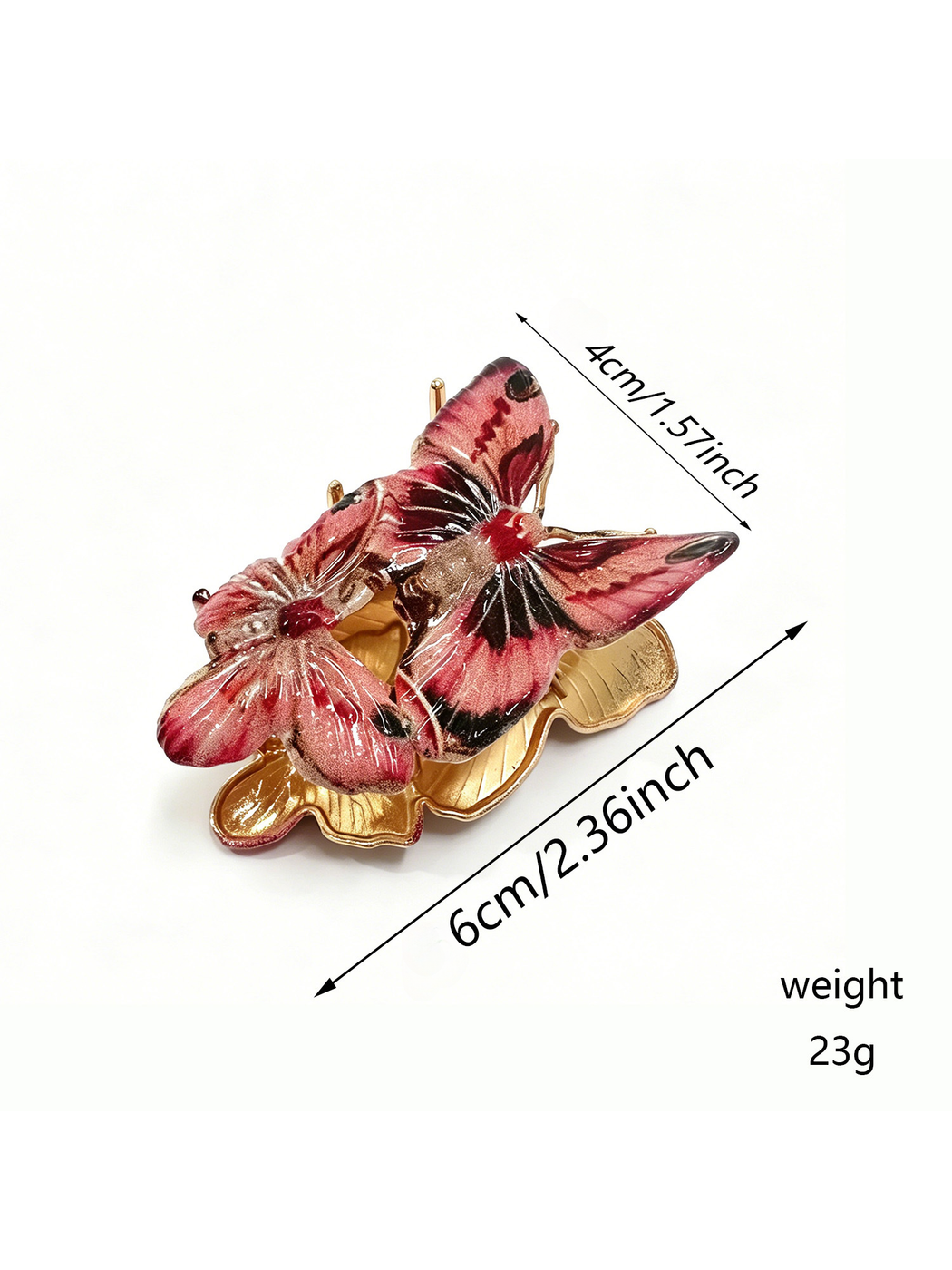 Beau - Sweet Butterfly Accent Alloy Hair Clip