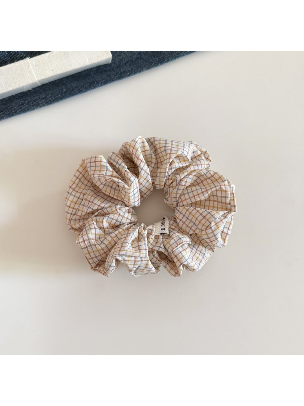 Gifty - Plaid Polyester Fabric Scrunchie