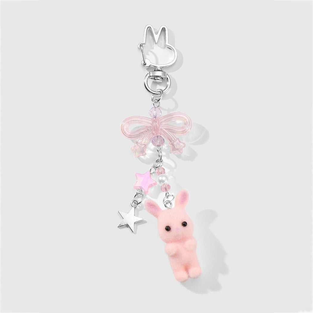 Keypus - Cute Bunny Bow Charm Decorative Keychain