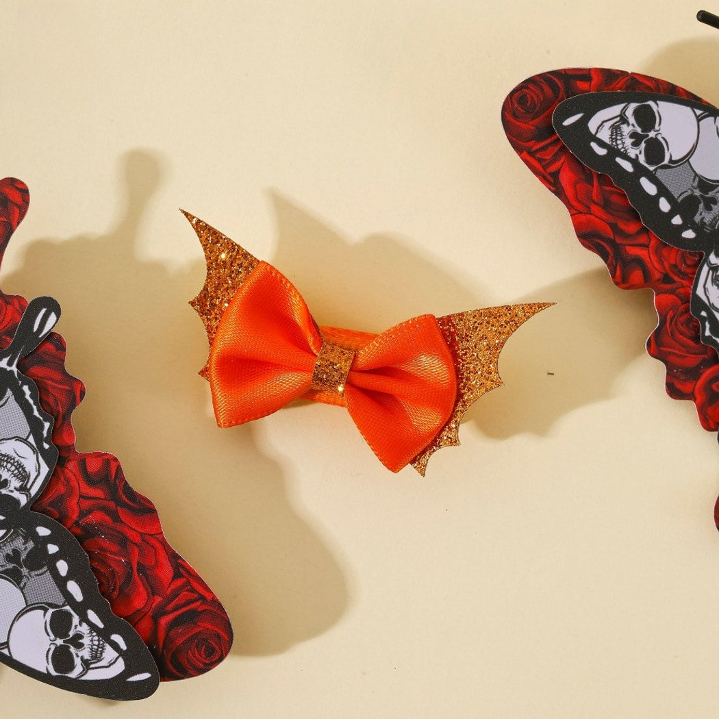Beau - Halloween Sequin Batwing Bow Hair Clip