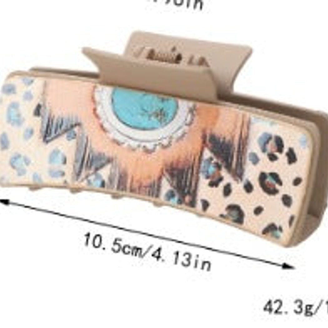 Beau - Sunflower Cactus Print Hair Claw 90280大夹子