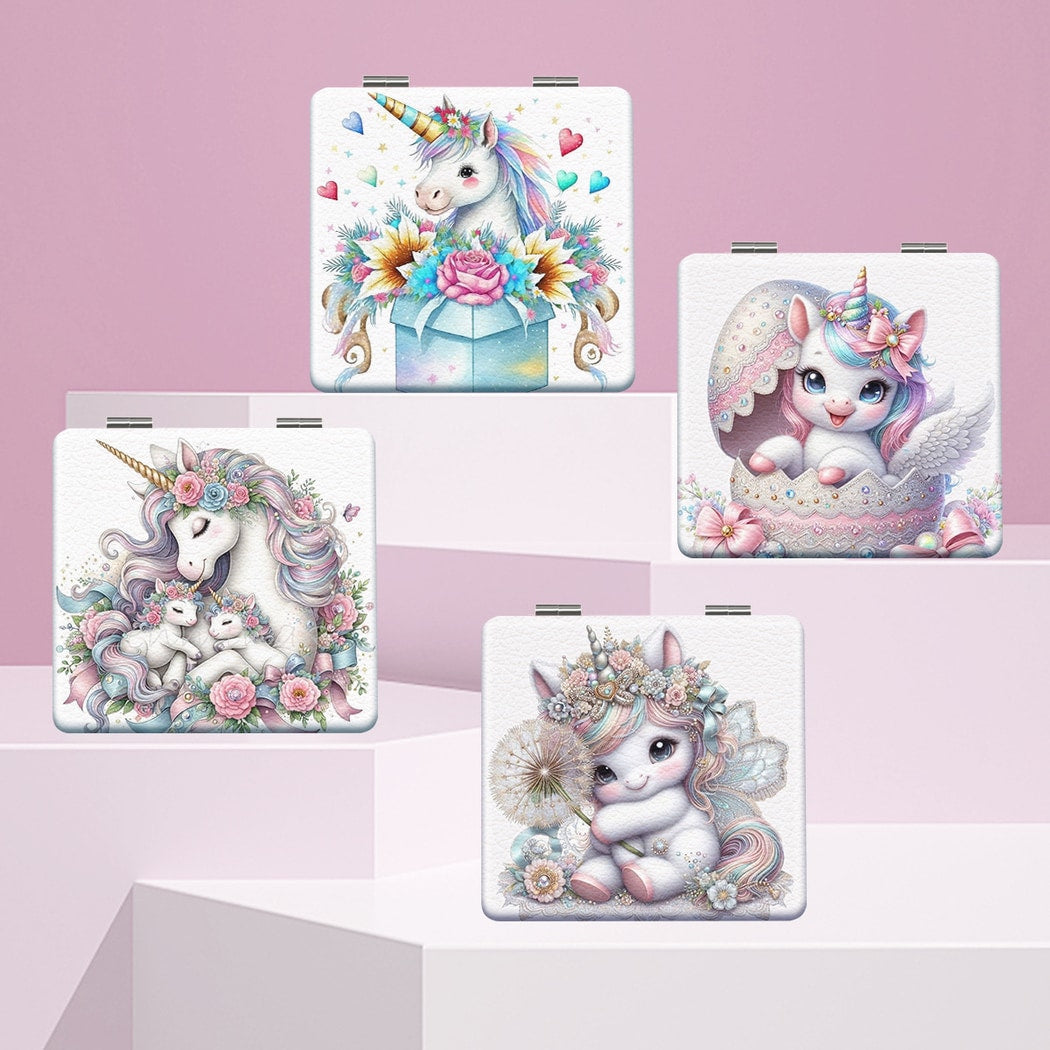 Mirroray - Unicorn Print Foldable Pocket Makeup Mirror