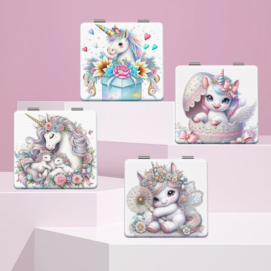 Mirroray - Unicorn Print Foldable Pocket Makeup Mirror
