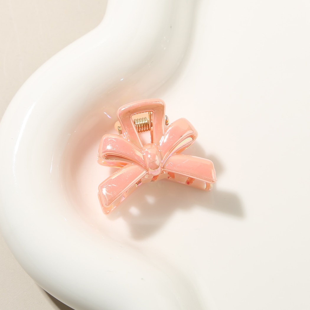 Beau - Glossy Bow Design PS Alloy Claw Hair Clip