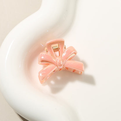 Beau - Glossy Bow Design PS Alloy Claw Hair Clip