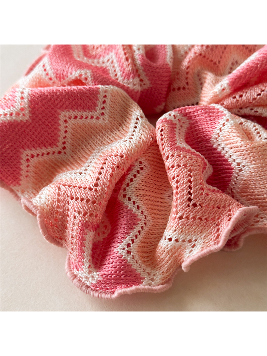 Gifty - Large Ruffled Openwork Detail Scrunchie