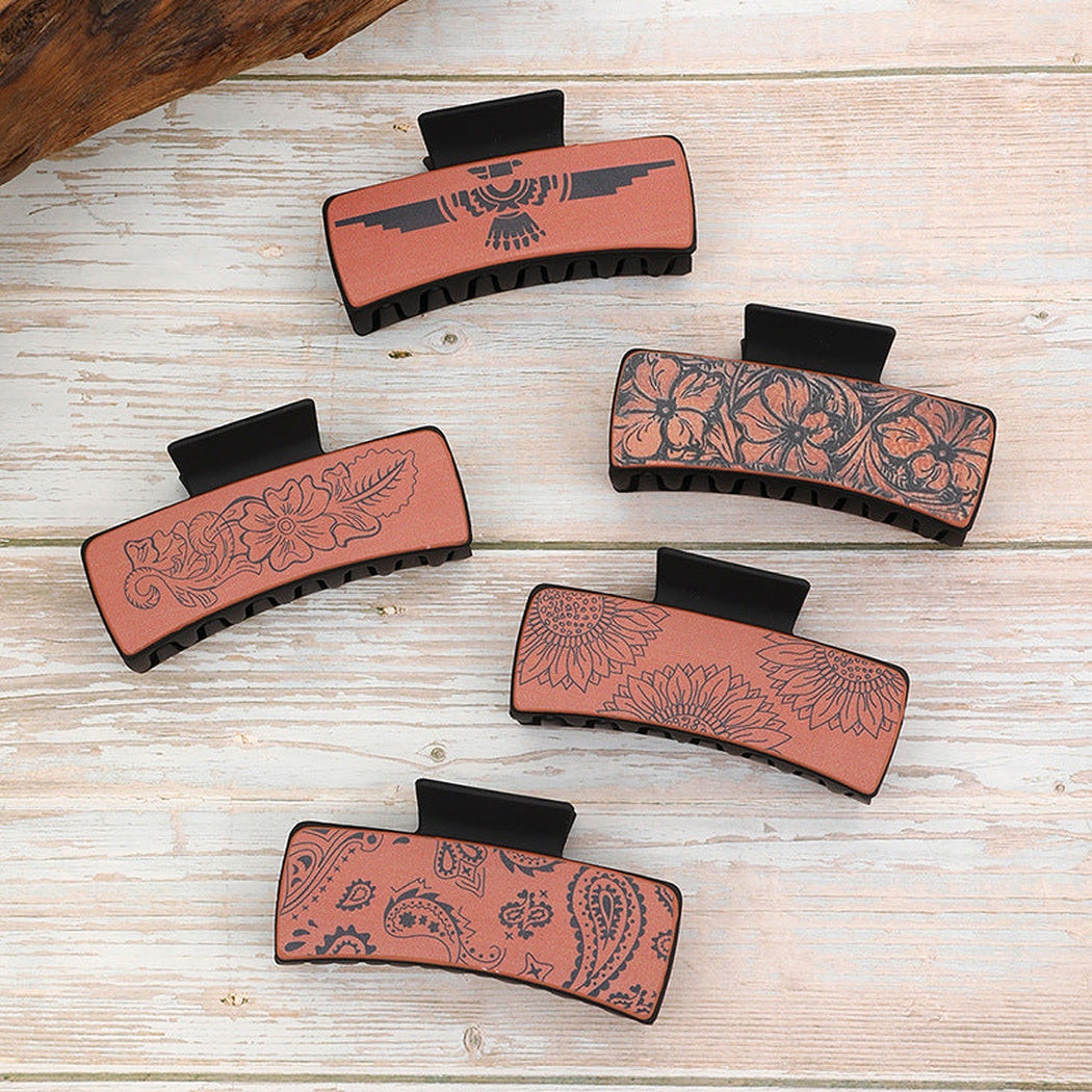 Vintage western print hair claws - all variants