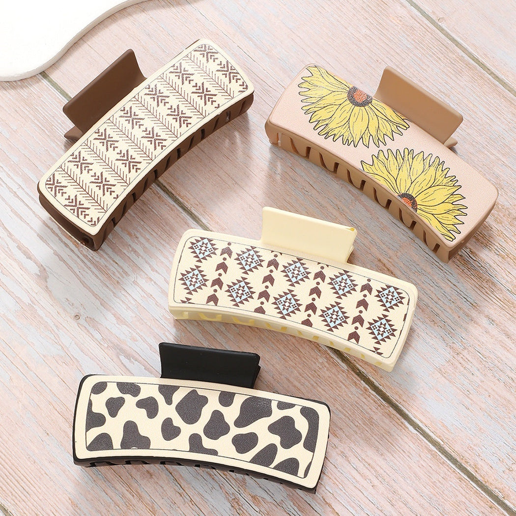 Beau - Neutral Western Print Hair Claw - maximum variant coverage overview