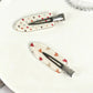 Beau - Heart Raindrop Print Snap Hair Clip, overview