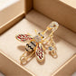 Brovia - Bee Wing Dangle Safety Pin Brooch, detail view
