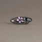 Beau - Purple Floral Oval Barrette, detail view