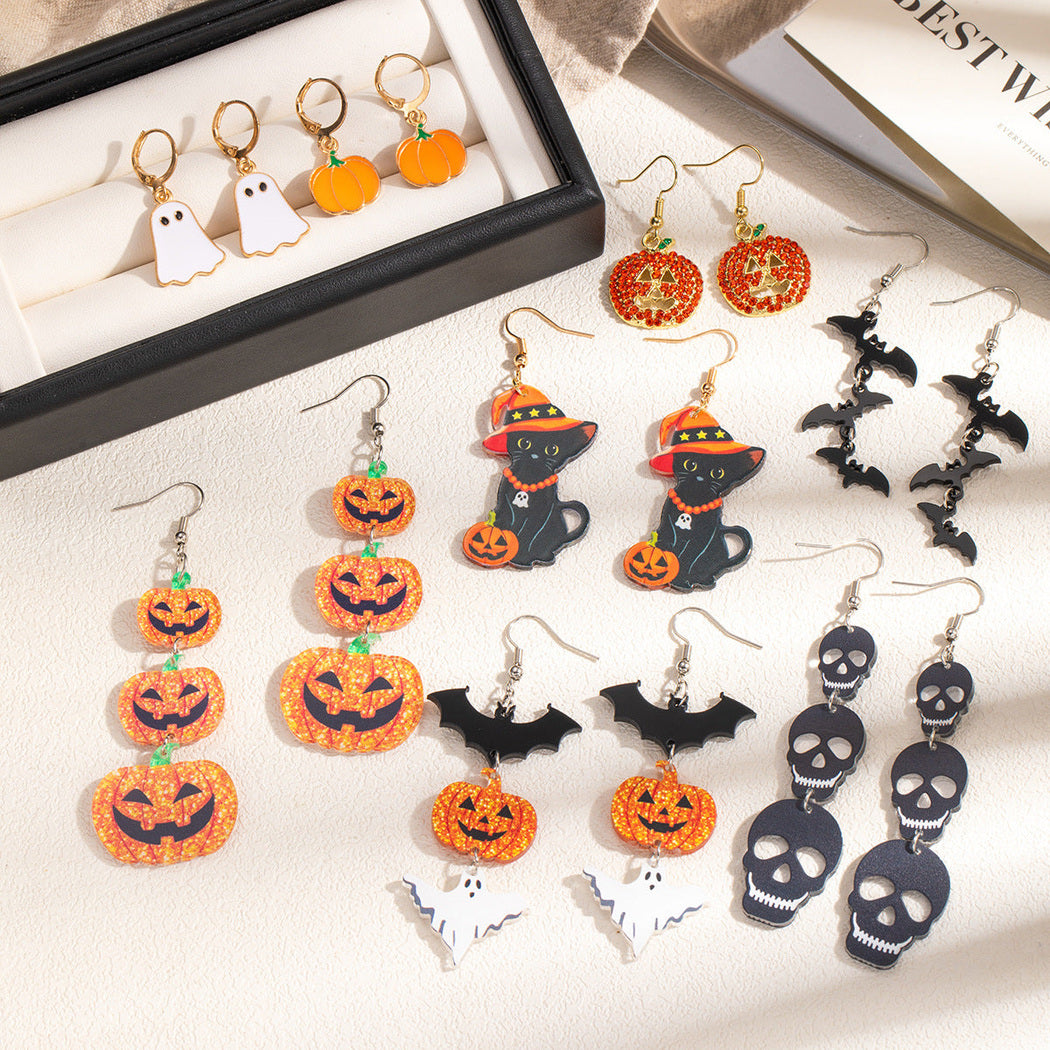 Earedge - Halloween Spooky Motif Drop Earrings, overview