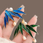 Brovia - Bamboo Leaf Dangle Brooch