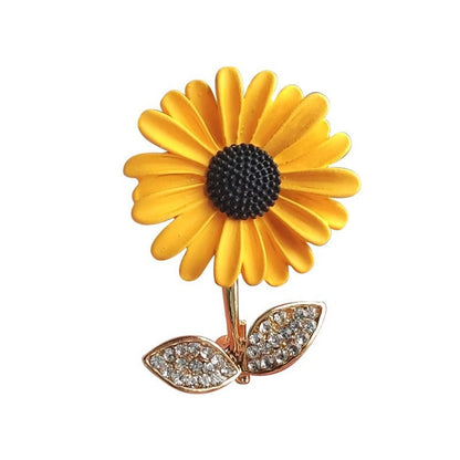 Brovia - Yellow Sunflower Stem Brooch