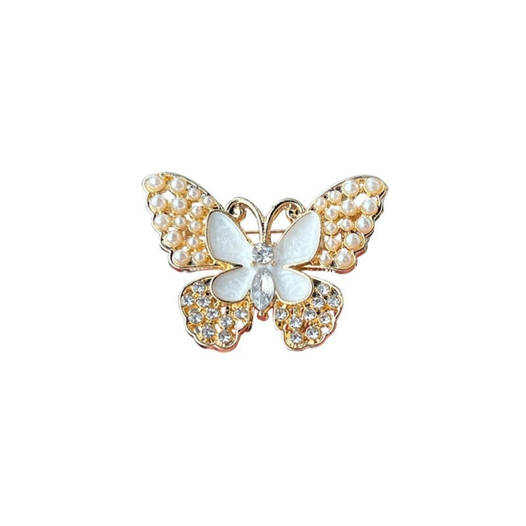 Brovia - White Layered Butterfly Brooch