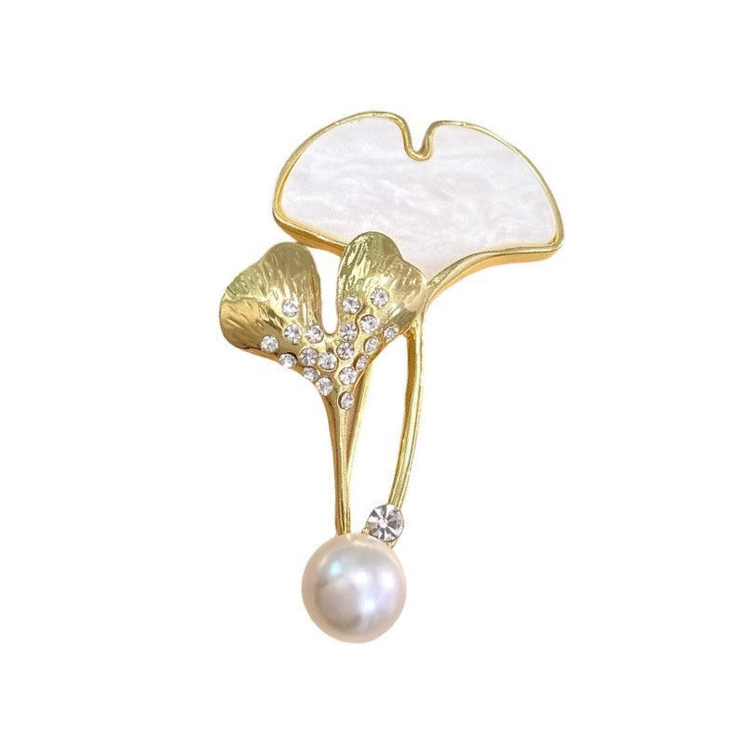 Brovia - Ginkgo Leaf Drop Brooch