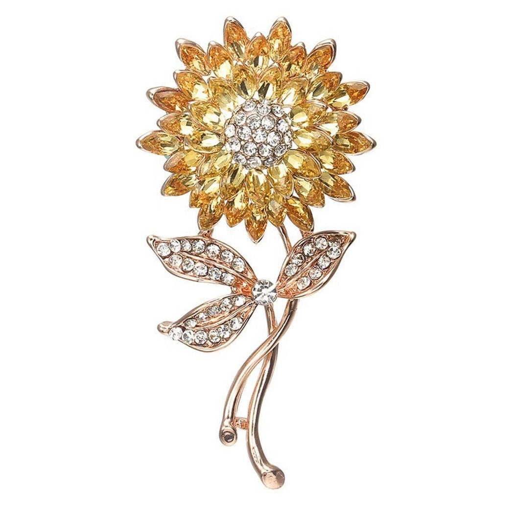 Brovia - Sunflower Leaf Stem Brooch