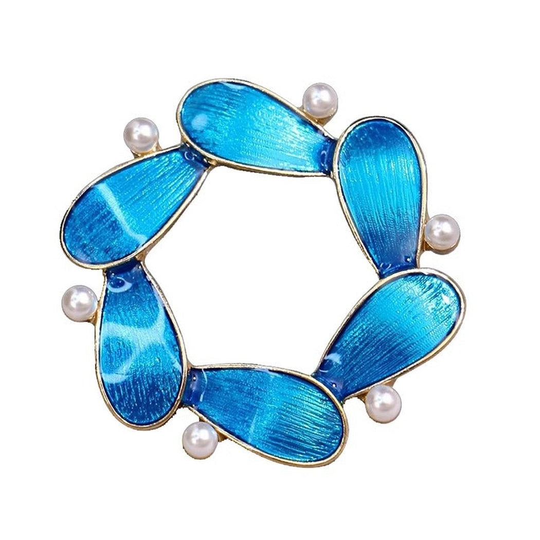 Brovia - Blue Feather Wreath Brooch
