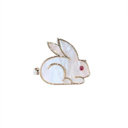 Brovia - White Rabbit Outline Brooch