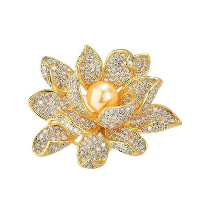 Brovia - Layered Lotus Brooch