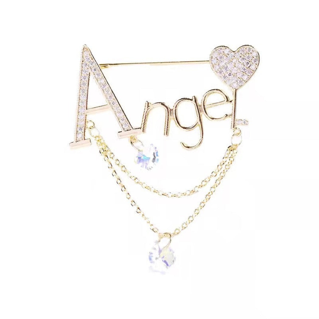 Brovia - Gold Ange Heart Brooch