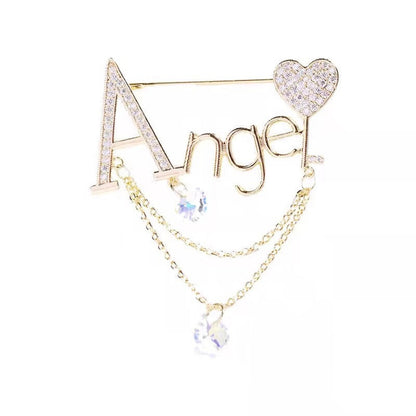 Brovia - Gold Ange Heart Brooch