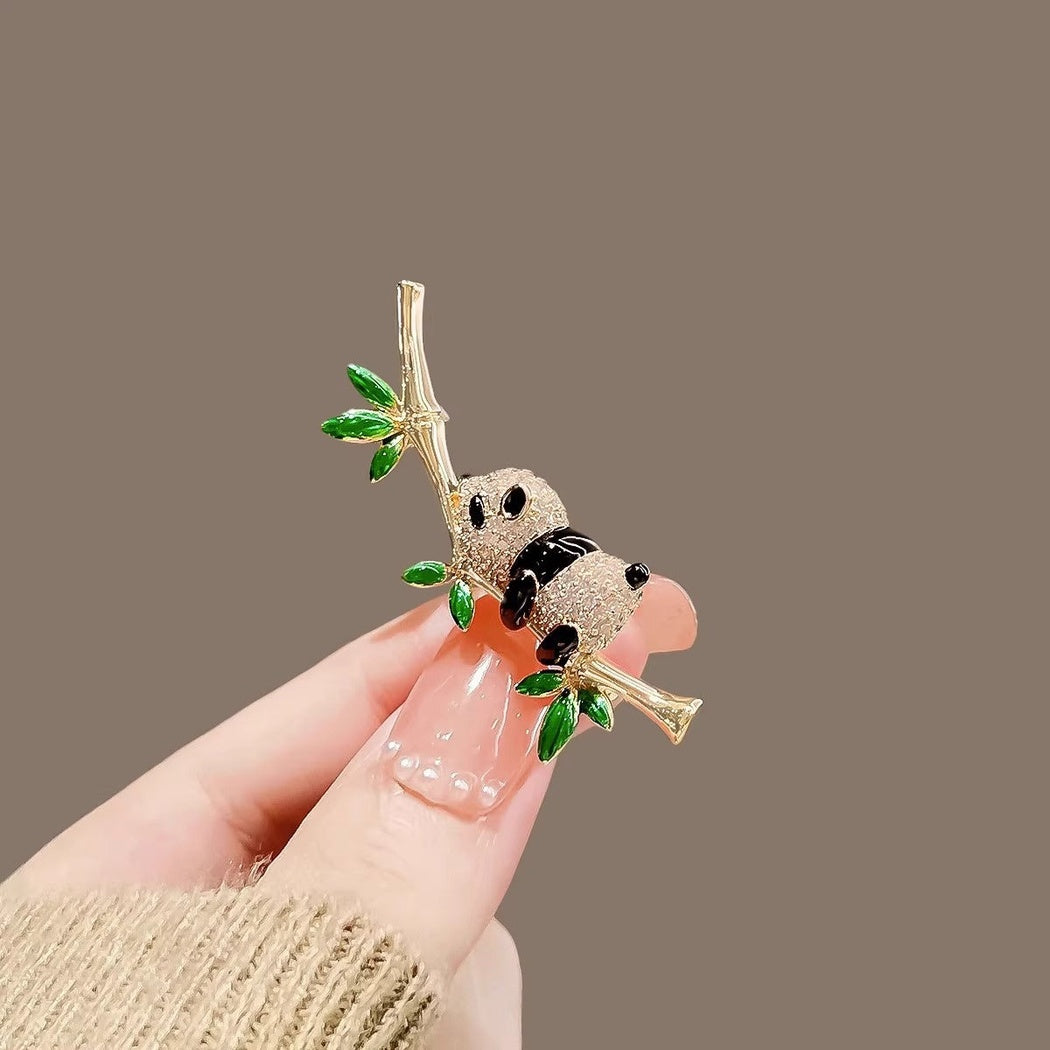 Brovia - Panda Bamboo Branch Brooch