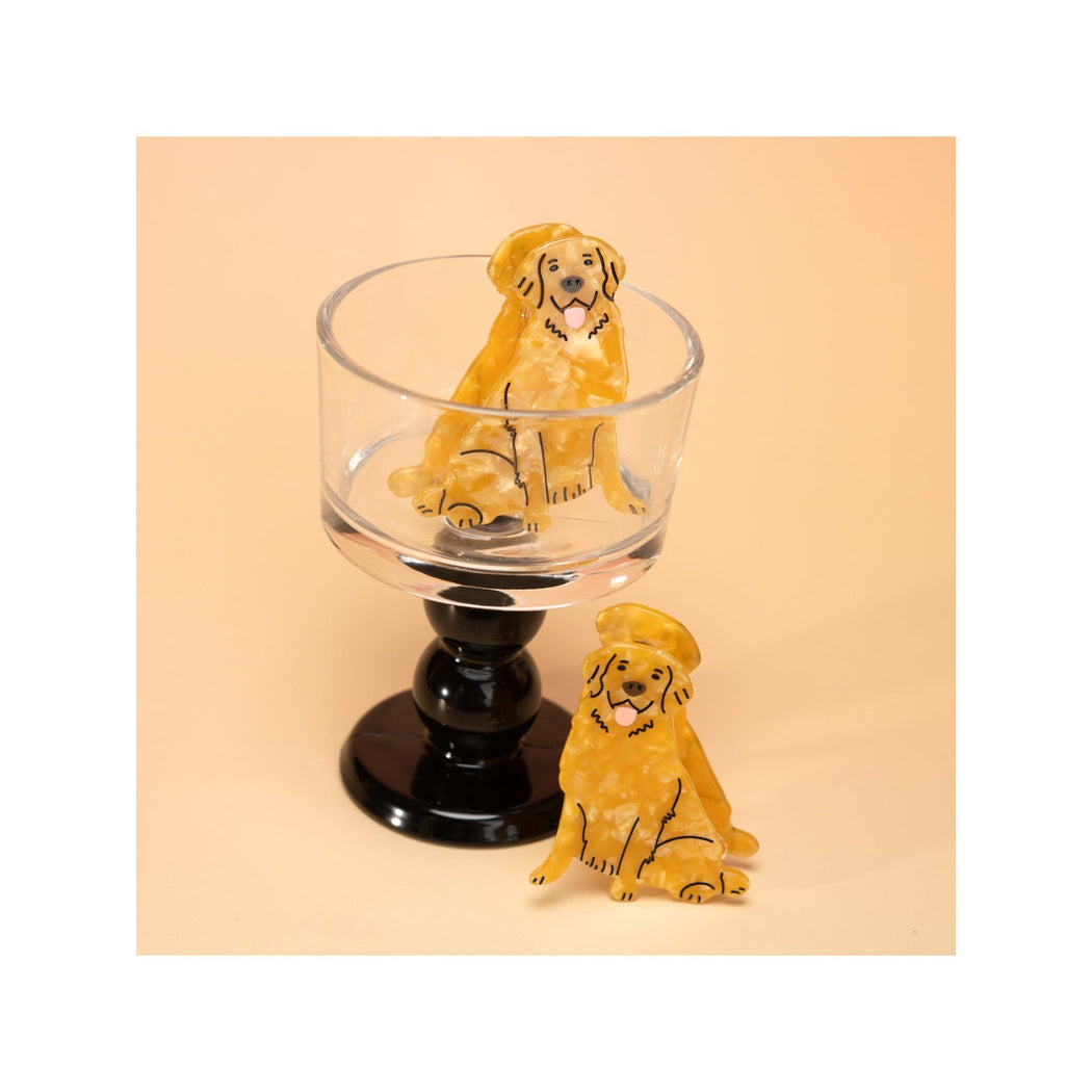 Beau - Cute Yellow Dog Hair Clip, detail view